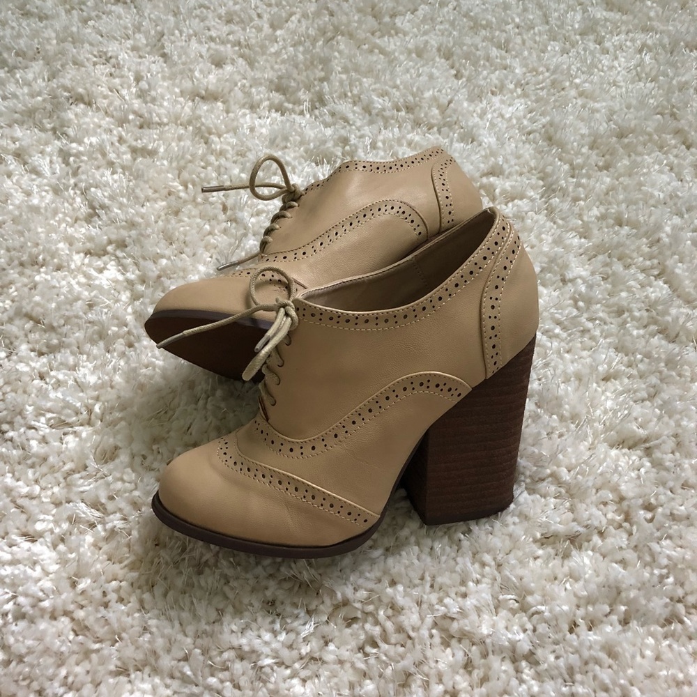 Tan Chunky Heels